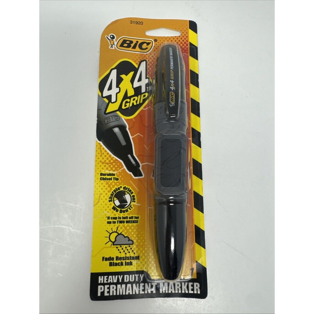Bic Mark It Super Duty Permanent Marker Grip It Chisel Tip 4x4 New Sealed 31920